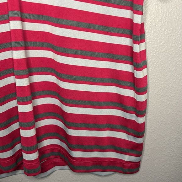 Nike Golf Fuchsia Gray Striped Polo Size Large - Picture 5 of 9